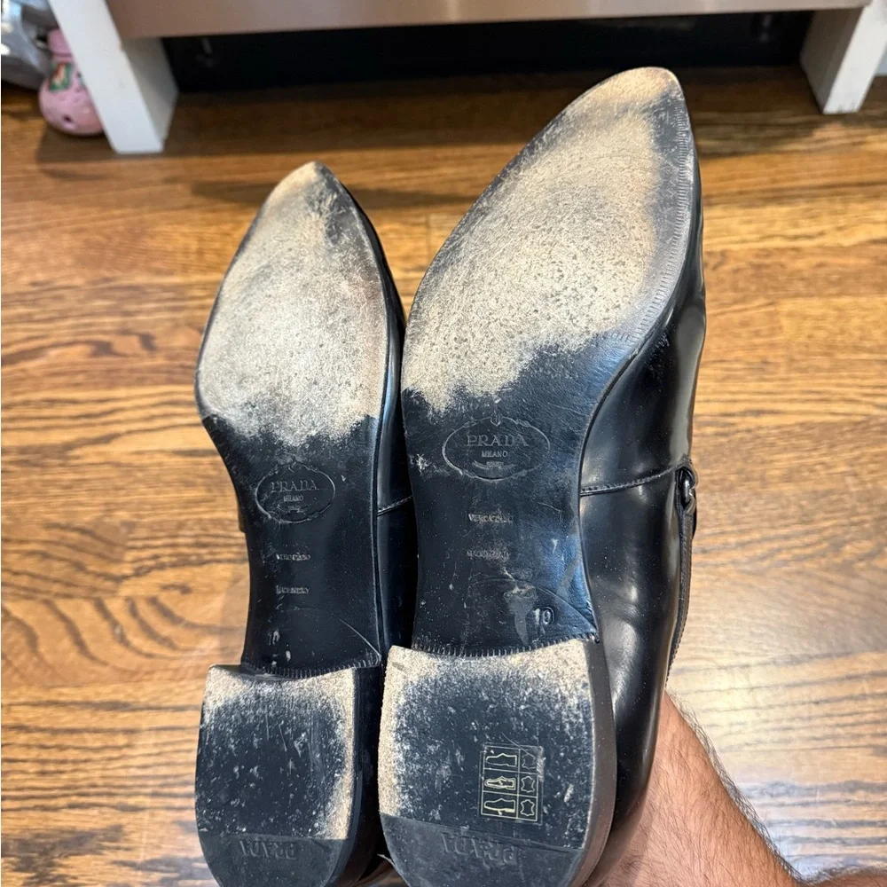 Prada Men's Shiny Black Slip-On Loafers - Picture 4 of 6